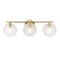Designers Fountain Sky Fall 25 in. 3-Light Brushed Gold Vanity Light with Etched Fluted Glass Shades for Bathrooms D311C-3B-BG - alternate 1